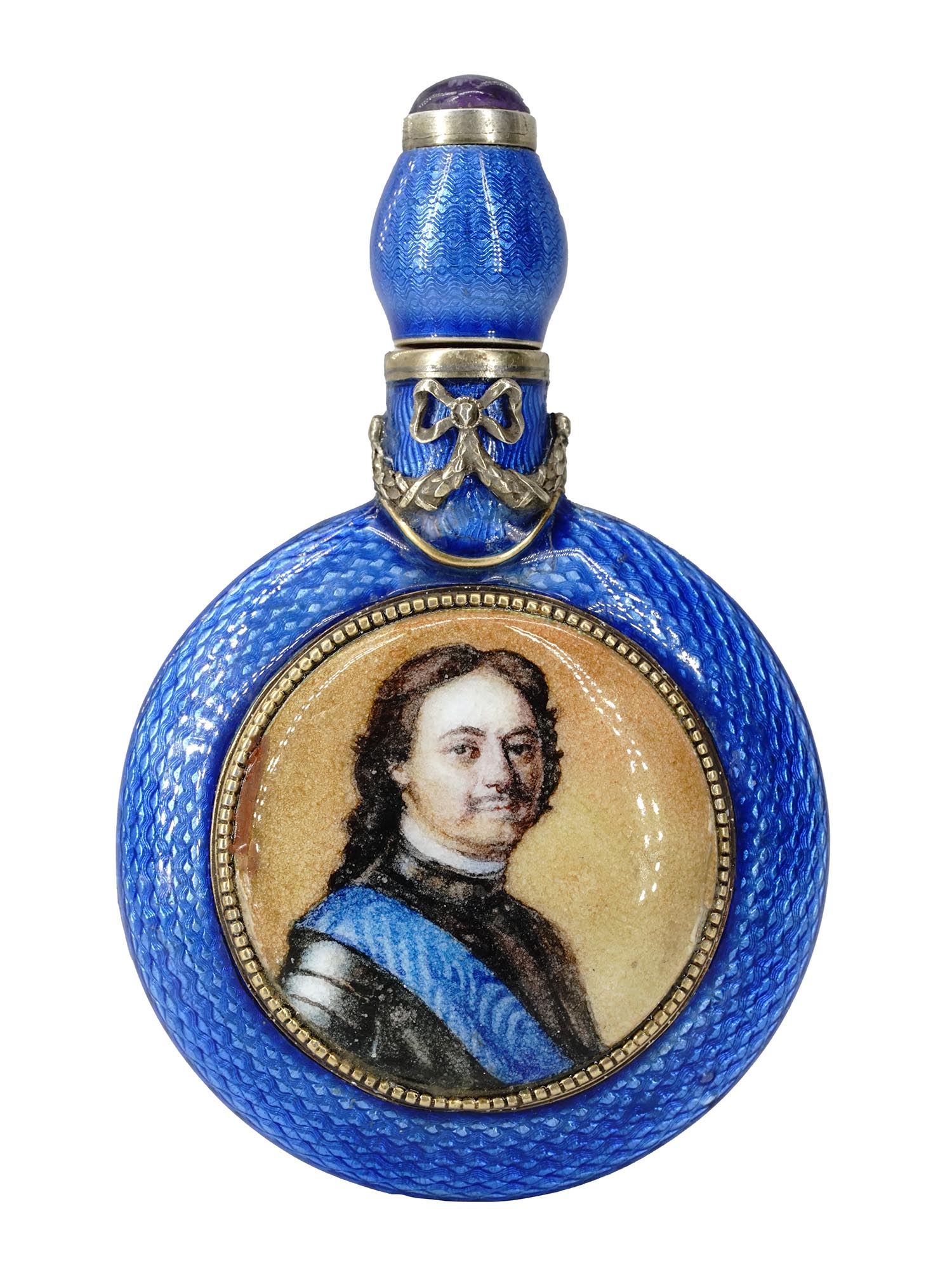 RUSSIAN 84 SILVER PETER THE GREAT PERFUME BOTTLE PIC-0